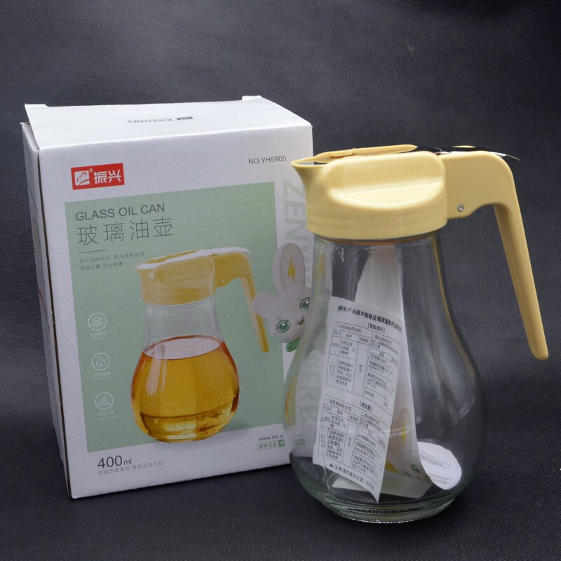 包邮振兴家用玻璃油壶厨房可控防漏油瓶 厨房调味料酱醋瓶400ml