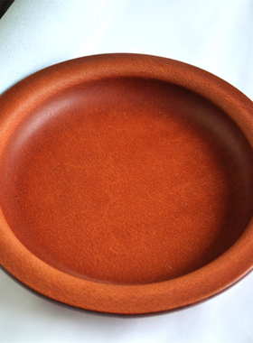 牛皮盘手工真皮盘文玩手串收纳盘玄关摆盘醒草盘