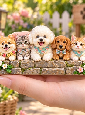 猫狗花园树脂浮雕磁吸冰箱贴跨境装饰品小礼品伴手礼纪念品批发