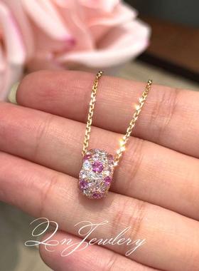 QnJewelry/香榭丽 粉色系s925纯银镀24k真金项链