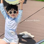 男童泳衣分体2025夏季 游泳衣套装 新款 中小童防晒速干海边宝宝长袖