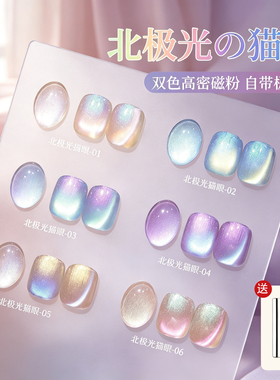 宝诗曼甲油胶北极光猫眼双色高密
