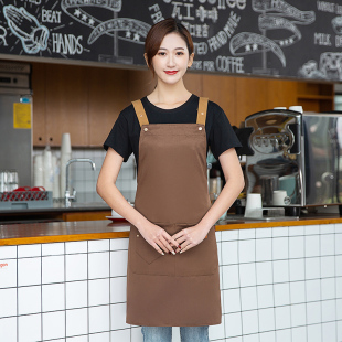 围裙商用家用时尚 厨房帆布防油防水围腰支持可订货印字logo 薄款