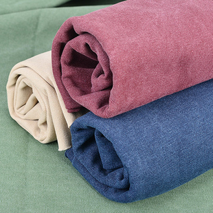 纯棉加厚帆布布料做包水洗复古做旧沙发套抱枕面料全棉零头布批发