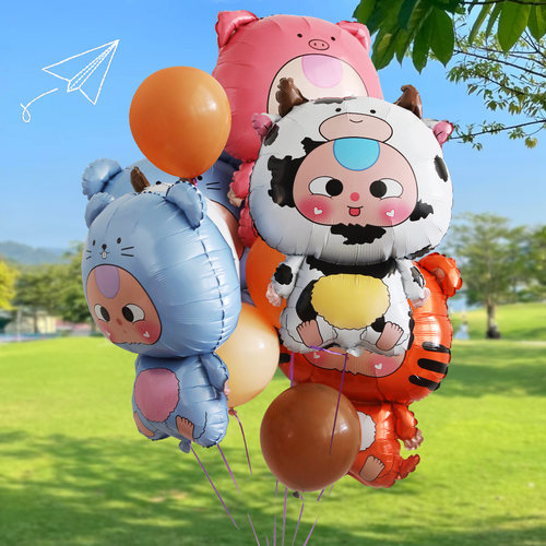 十二生肖生日铝膜氦气球飘空飞天