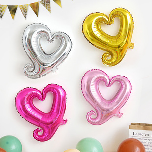 18寸勾勾心铝膜气球心形铝箔婚房婚礼装饰求婚结婚布置新年情人节