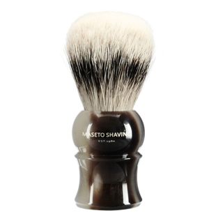 超浮力特价 牛角棕额外加密22mm满洲里银尖獾剃须刷泡沫刷 MASETO