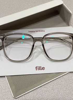 断货冷茶色!温柔小众复古方框可配度数素颜平光近视眼镜框架女