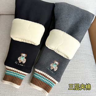 儿童棉裤冬外穿宝宝一条过冬裤子特厚加绒女童三层加厚保暖打底裤