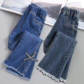 2023新款 牛仔裤 儿童弹力喇叭裤 秋季 子 女童裤 女大童外穿裤 子春秋款