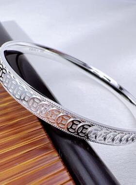 足银999.9手镯钱币钱多多高级百搭轻奢闭口镯送女友礼物