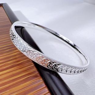 足银999.9手镯钱币钱多多高级百搭轻奢闭口镯送女友礼物