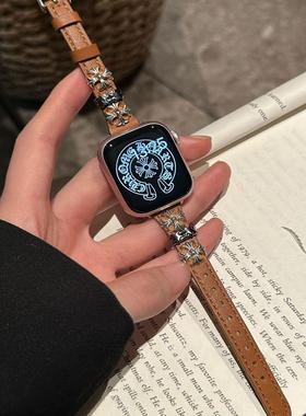 细克罗皮金属铆钉表带适用apple watch苹果手表iwatch98代s10 s11