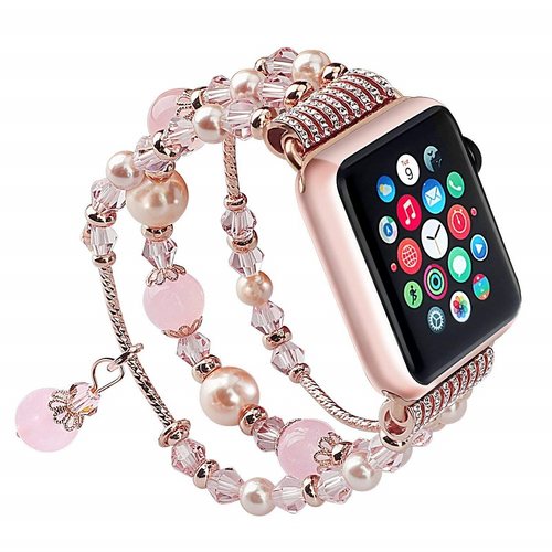 女款时尚玛瑙表带适用apple苹果
