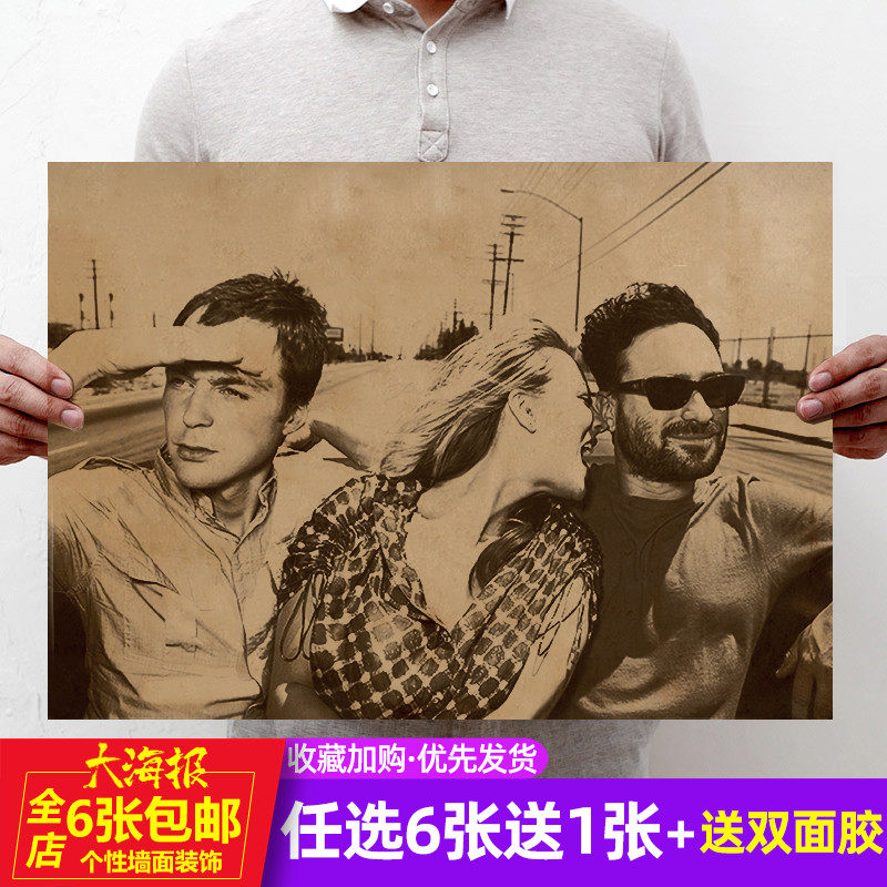 生活大爆炸复古怀旧牛皮纸海报宿舍寝室大厅酒吧咖啡厅装饰画墙贴