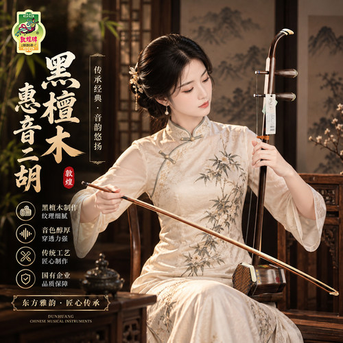 敦煌牌黑檀木专业考级演奏二胡
