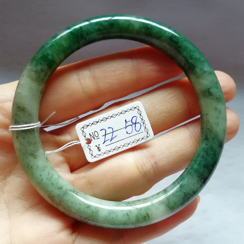 收藏玉器老坑独山玉圆条手镯天然玉石南阳独玉镯子58mm玉手镯送证