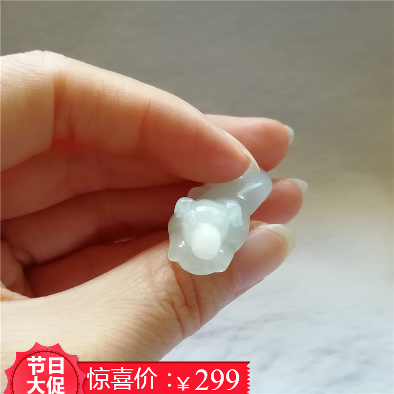 收藏天然玉石独山玉吊坠独玉十二生肖狗玉坠旺财挂件立体狗玉佩秒