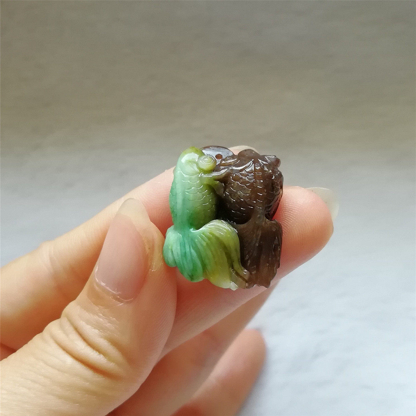 收藏天然玉石独山玉金鱼吊坠俏色巧雕独玉福到玉佩金玉满堂玉坠秒