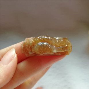 收藏天然玉石独山玉手链南阳玉独玉双鱼手牌手花手链连年有余手串