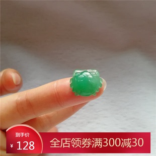 正品 天然玉石独龙玉吊坠八方来财非洲翠玉苏工螃蟹玉坠福到项链秒