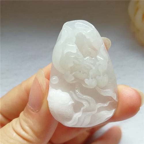 收藏天然南阳独山玉吊坠独玉鱼荷花挂件连年有余玉佩荷韵玉坠附证