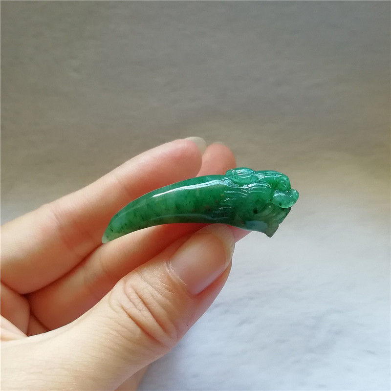 正品天然玉石独山玉生肖牙吊坠苏工南阳独玉招财平安玉坠玉佩孤品