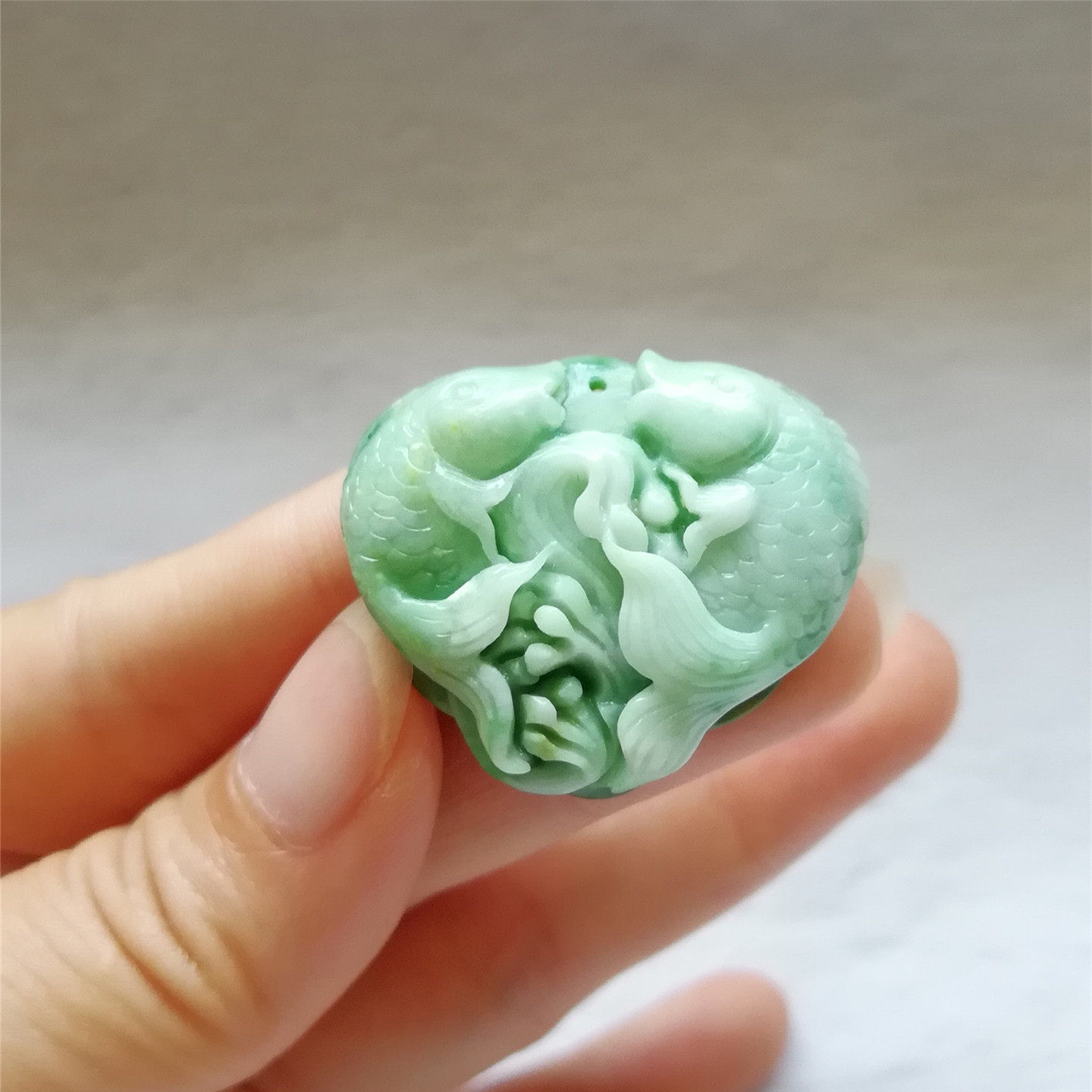 收藏天然玉石独山玉双鱼吊坠老坑独玉福到玉佩连年有余玉坠如意秒