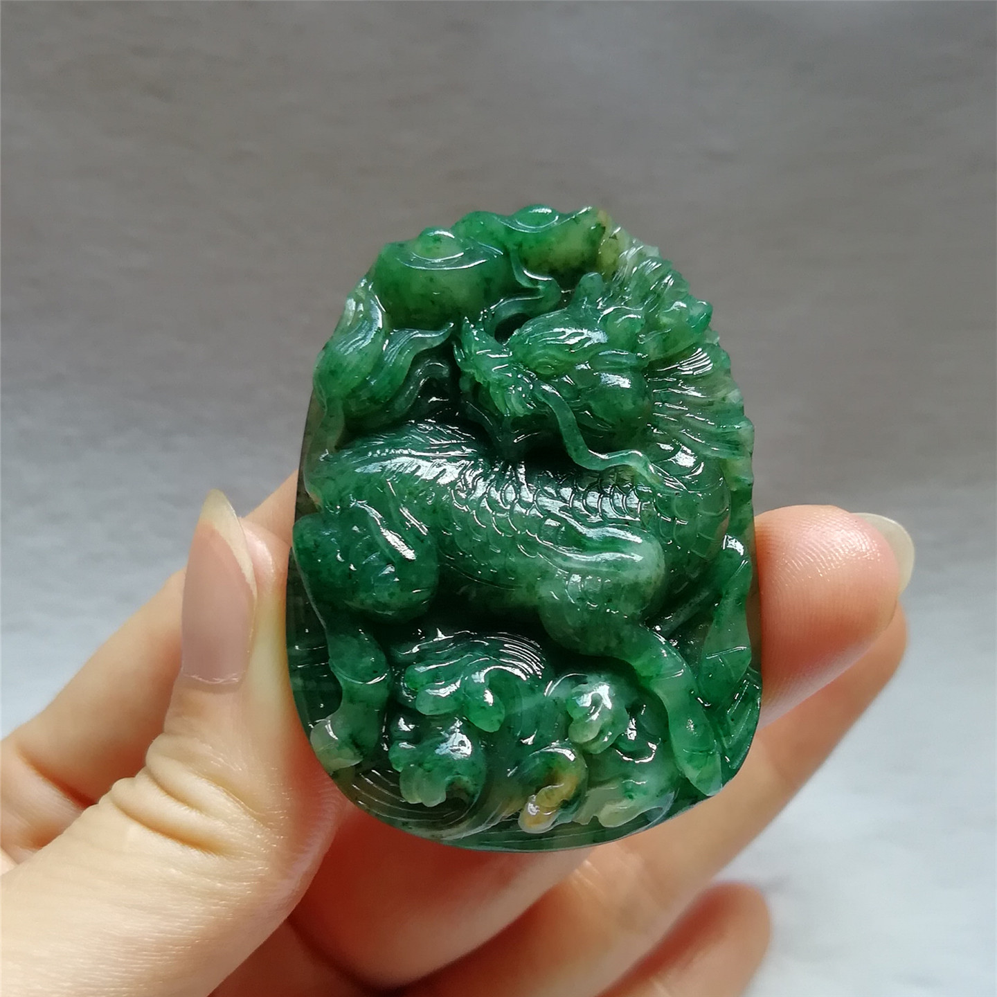 收藏级老坑独山玉麒麟吊坠送证书