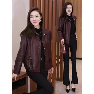 时尚皮衣外套女2025秋季新款时髦洋气宽松显瘦短款PU皮夹克上衣潮