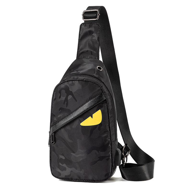 2021新品胸包男士包包单肩斜挎包时尚学生帆布休闲胸前潮牌小背包