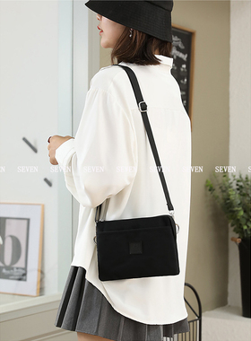 Fox Package/高级感时尚女士黑色斜挎单肩包设计感小众简约手机包