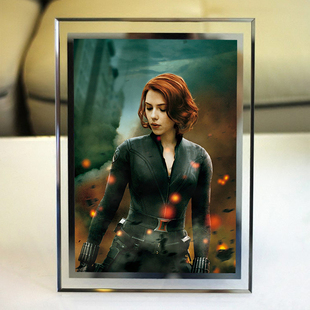 黑寡妇水晶相框定制包邮寡姐斯嘉丽约翰逊玻璃摆台照片创意送生日