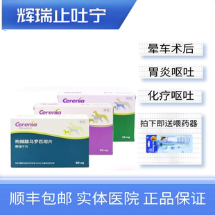 美国辉瑞赛瑞宁犬猫晕车肠胃炎止吐宁胰腺炎呕吐16 60mg单粒价