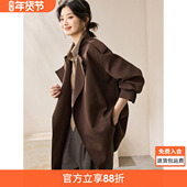 短款 沫晗依美都市松弛老钱夹克2025秋季 新款 廓形翻领风衣外套女士