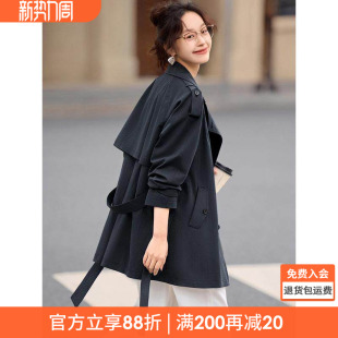 沫晗依美奶油风微肌理感出游一手长风衣女2026年春季 韩系风衣 新款