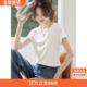 沫晗依美时髦千禧风修身 女 休闲短袖 显瘦V领设计感T恤2025夏季 新款