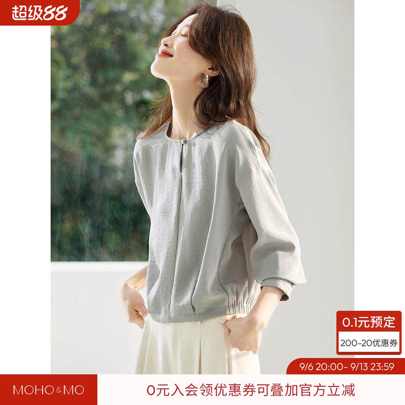 沫晗依美轻熟风OL简约衬衫图片