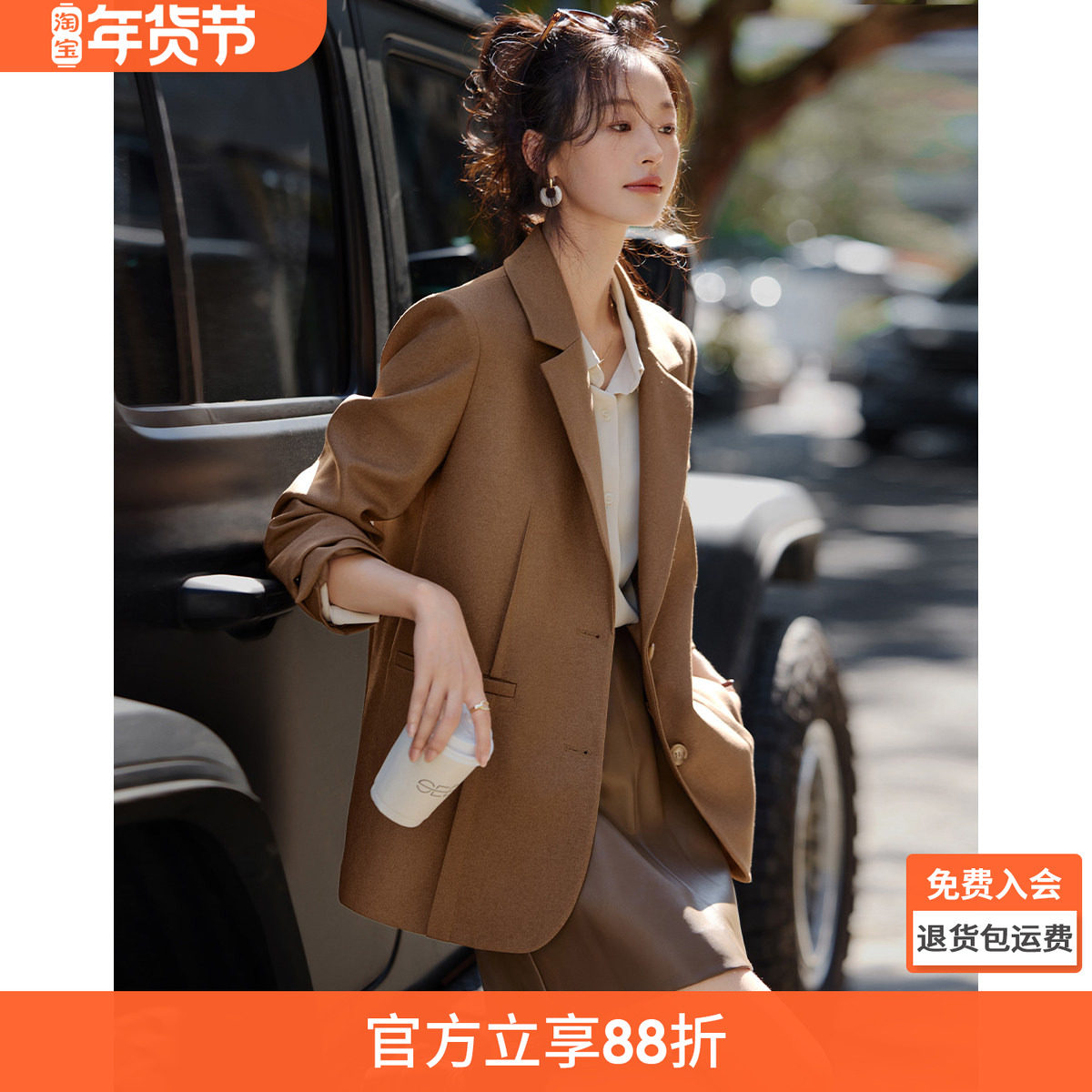 沫晗依美气质休闲独特漂亮小西服2025秋季新款女士时尚西装外套