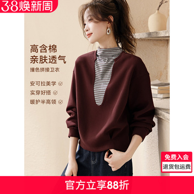 沫晗依美安可拉美学半高领卫衣