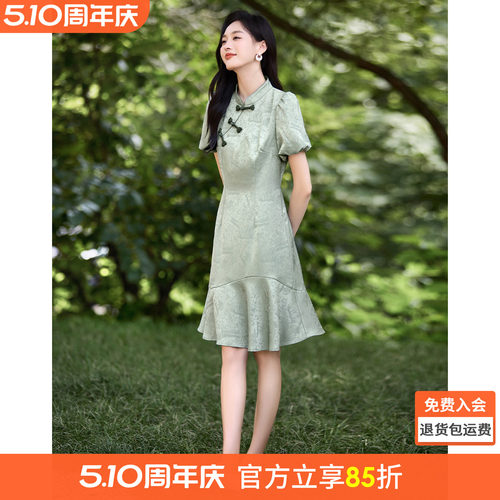 沫晗依美优雅复古连衣裙