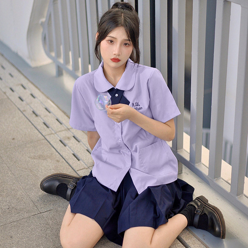 jk制服半身裙原创禁忌女孩正统泰式校服夏季新款校供少女短裙套装