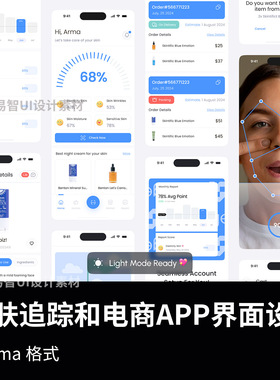 明暗各45页护肤追踪和电商APP界面设计figma格式