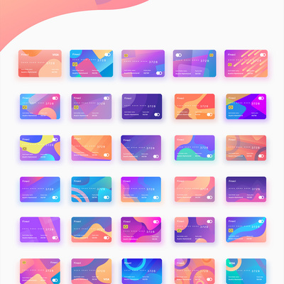 30个金融借记卡/信用卡设计figma,xd,sketch,psd,ai,eps,svg格式