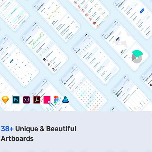 38页医疗健康类APP UI素材下载sketch,XD,psd ,figma源文件