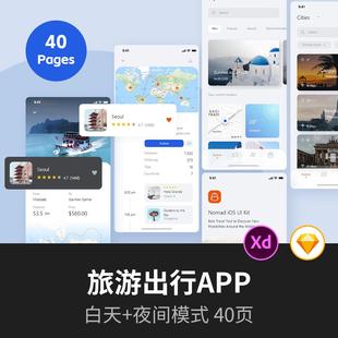 旅游APP设计sketch，xd源文件 | 酒店出行UI设计