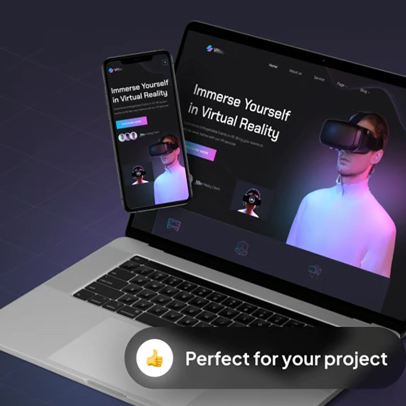 13页VR科技网站UI设计Figma、Sketch、XD格式
