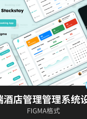 45屏酒店预订 UI 设计B端后台管理figma源文件