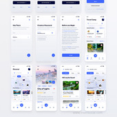 无图片 44页明暗色旅游发现app设计sketch ps格式 psd格式