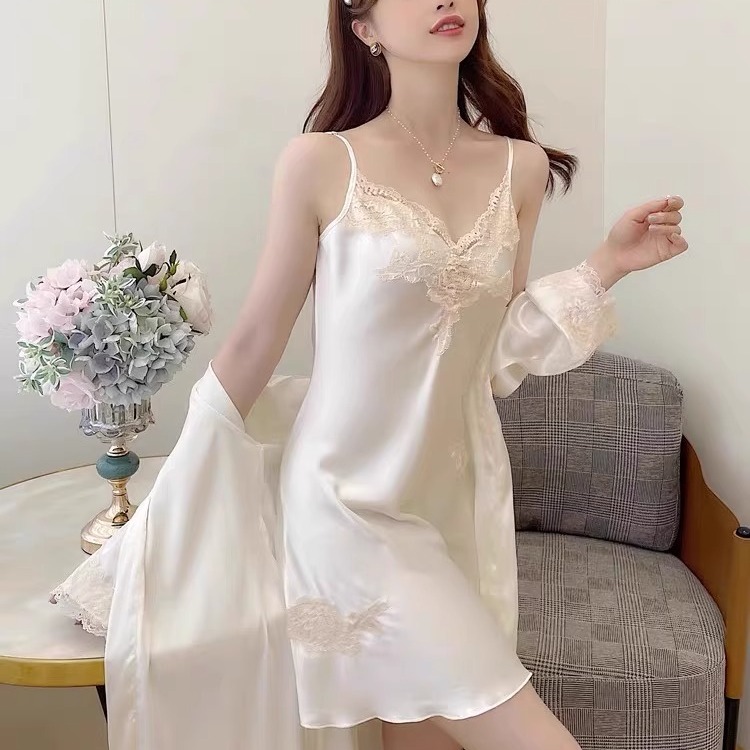 2025新款夏季薄款高级感真丝睡衣女款吊带睡裙睡袍家居服礼盒装